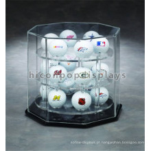 Balcão de compras para shopping center personalizado com 3 camadas de bola de hóquei em acrílico e vitrine de bola de jogo de beisebol